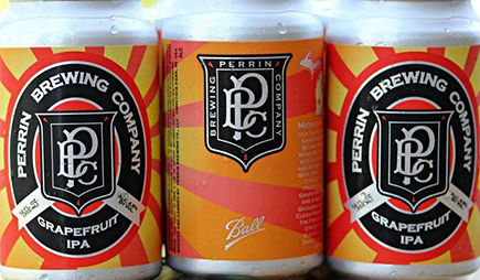Perrin Brewing Company Grapefruit beer cans Label - Great Lakes Label