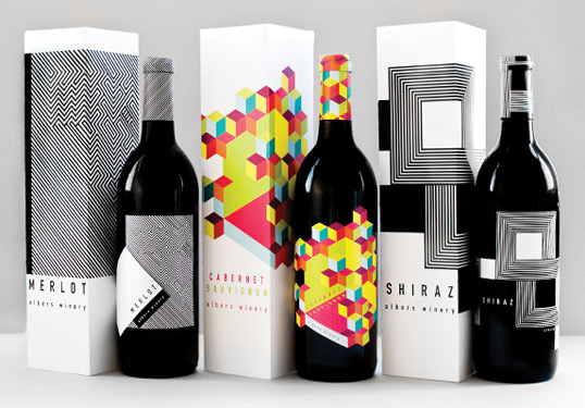 Albers' Neon Wine Labeling & Packing Designed by Meeta Panesar