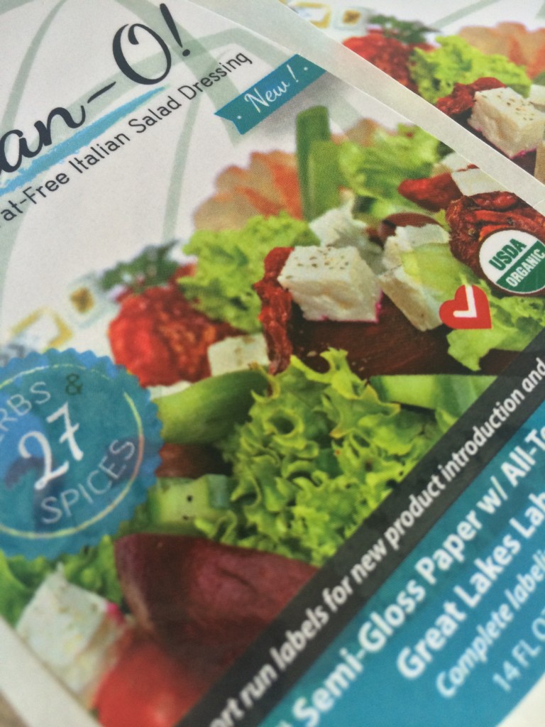 Digitally printed salad dressing label - great lakes label