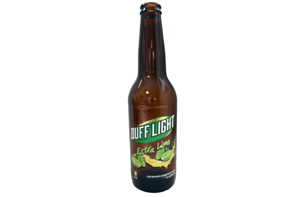 Duff beer label by Great Lakes Label with transparent stock