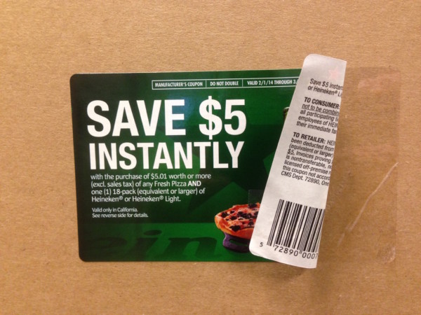 Instant Redemption Coupon Example