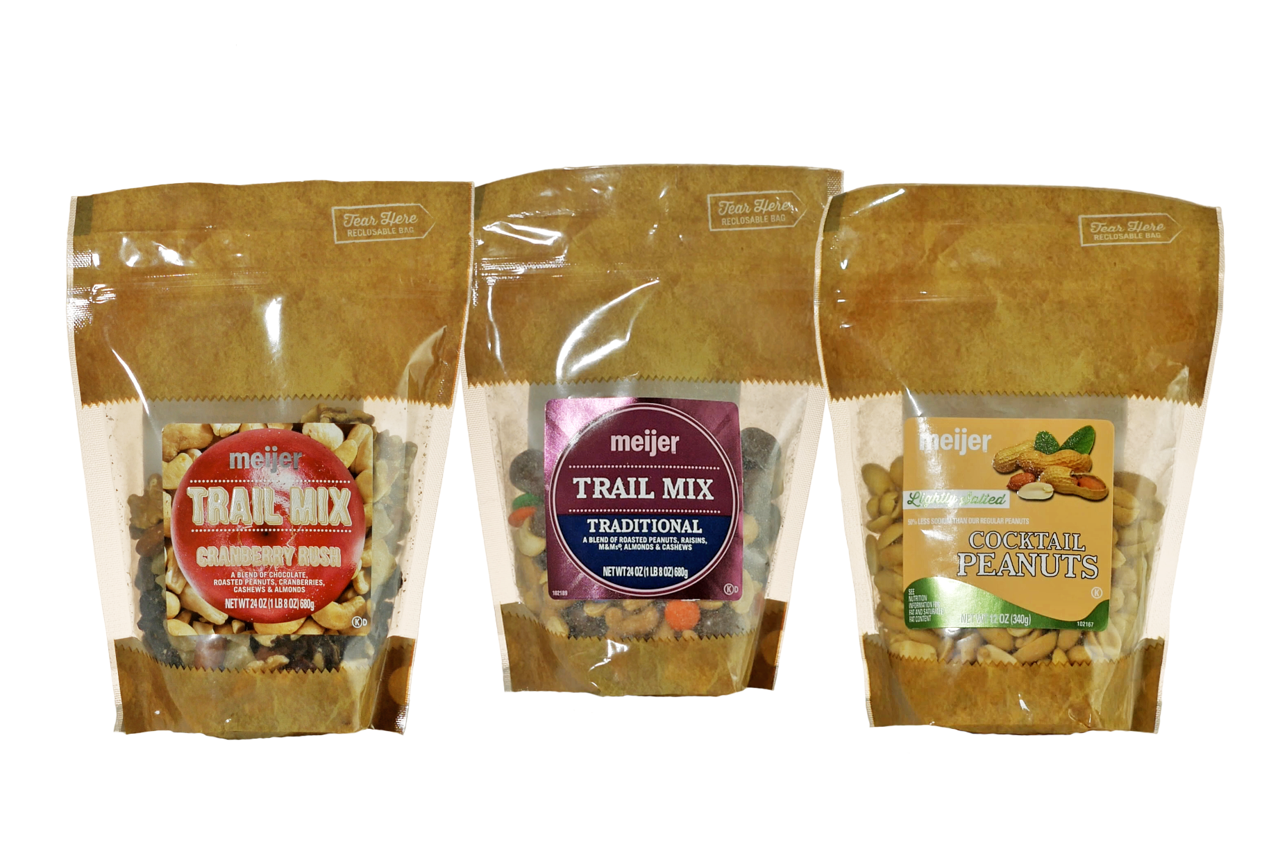 custom food labels Meijer R&D Trail Mix & Nuts Bag Labels