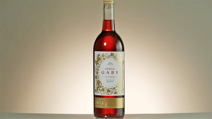 Gaby Cuvee Wine Label with Gold Metallic Foiling and Embossing