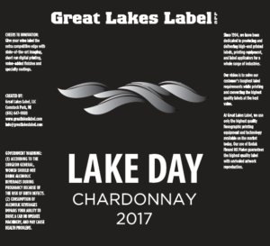 Lake Day Chardonnay Sample R&D Label Designed By Great Lakes Label