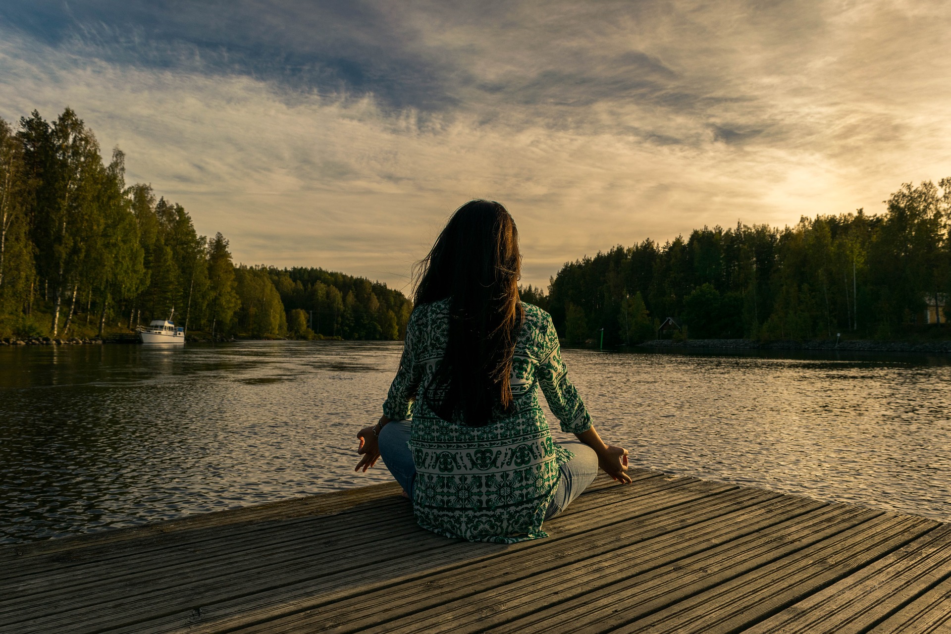 meditation by the lake - mental wellness