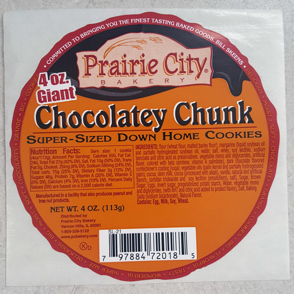 Prairie City Bakery Cookie Label by Great Lakes Label 1