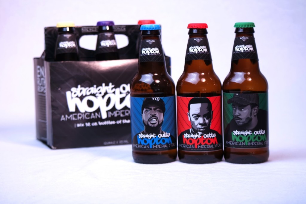 Straight Outta Hopton With Celebrity Status Endorsement Beer Label Design by Dylan Adams