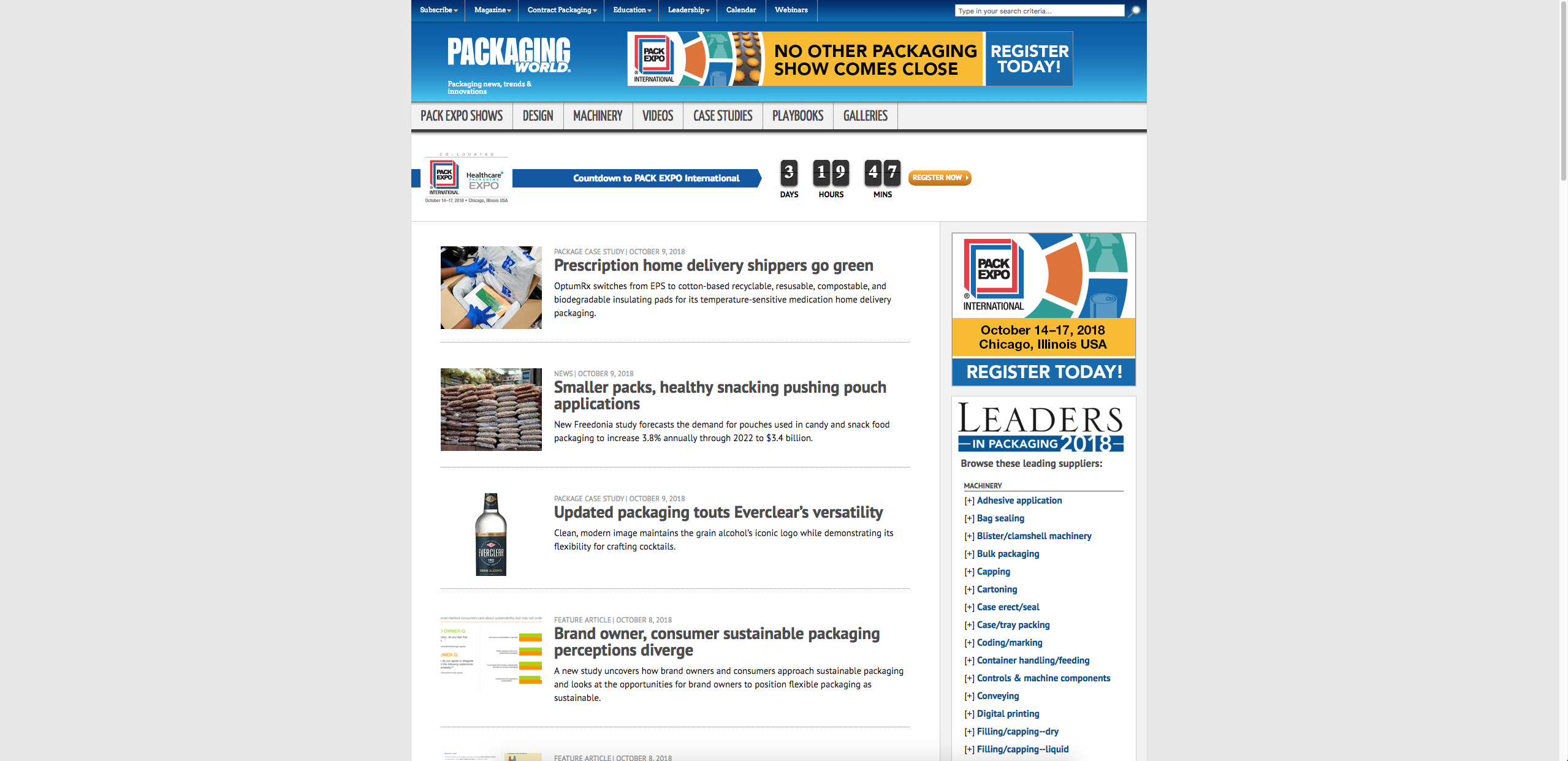 Packaging World screenshot - packaging design sites