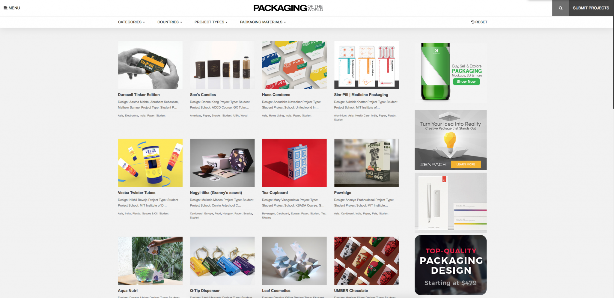 packaging design sites