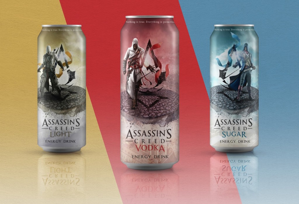 Assassin's Creed cinematic Energy Drink design by Aly Bassam