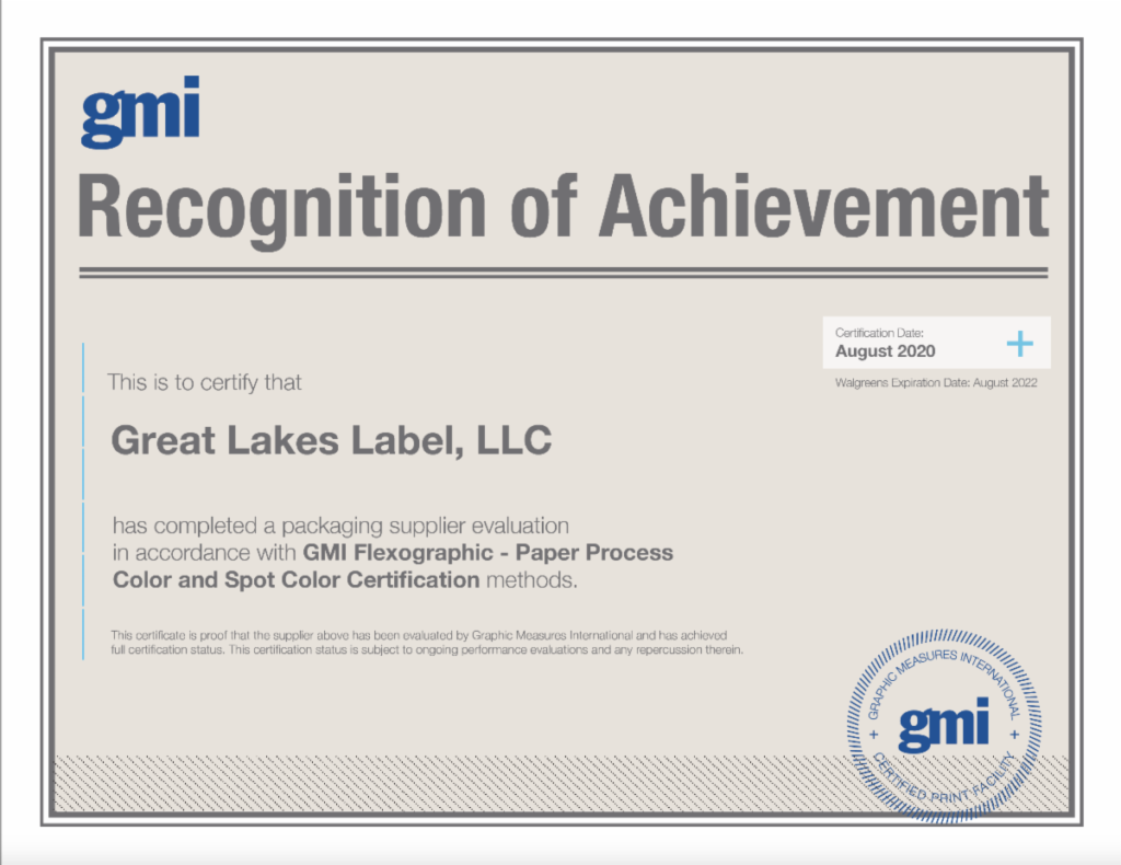 gmi color certificate