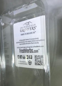 clear packaging featuring grocery label