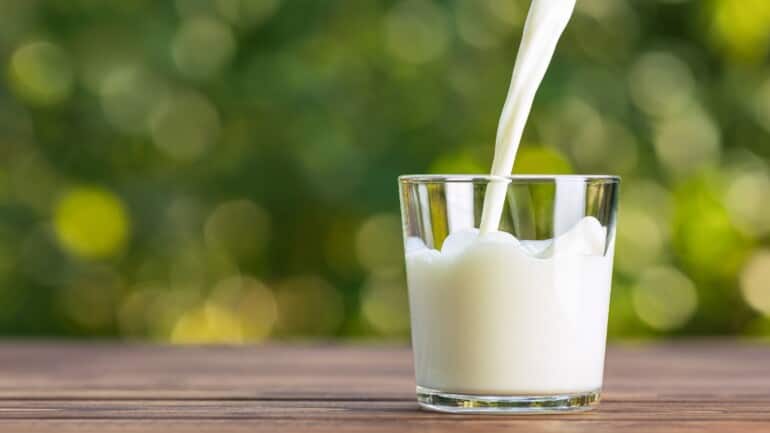 dairy brands are elevating their on-pack presence showing cup of milk pouring